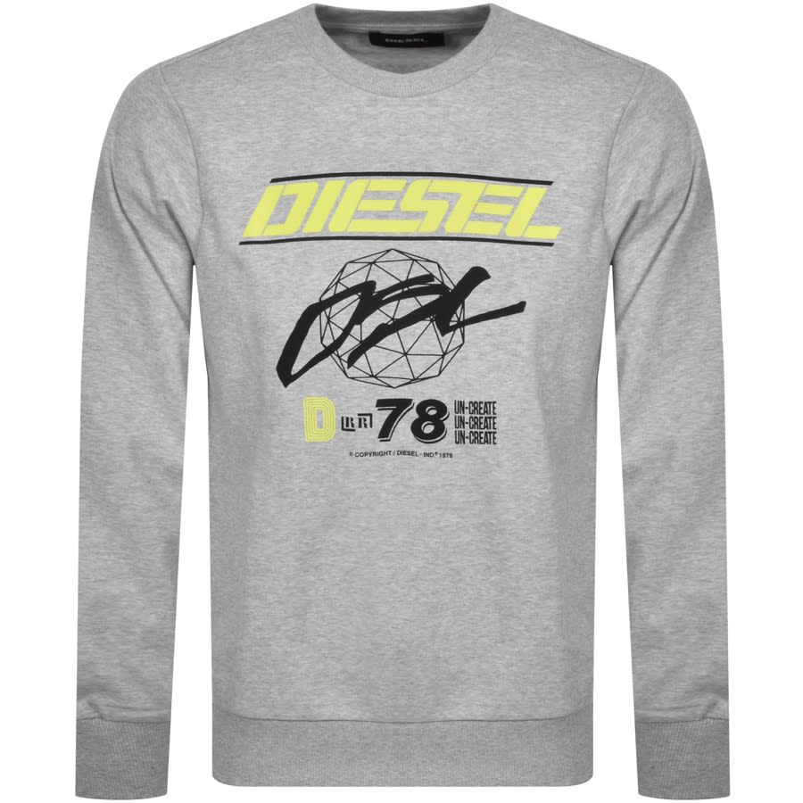 Alternative Image for ProductDiesel Crew Neck Logo Sweatshirt Grey1